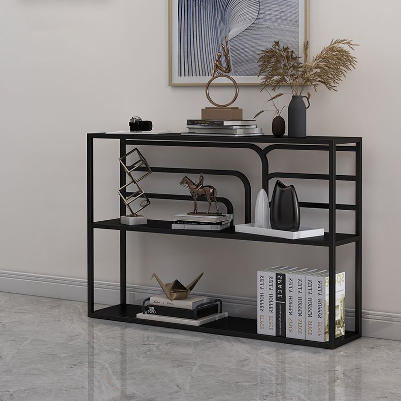 9.84" W Contemporary Console Accent Table Antique Finish Console Sofa Table in Metal