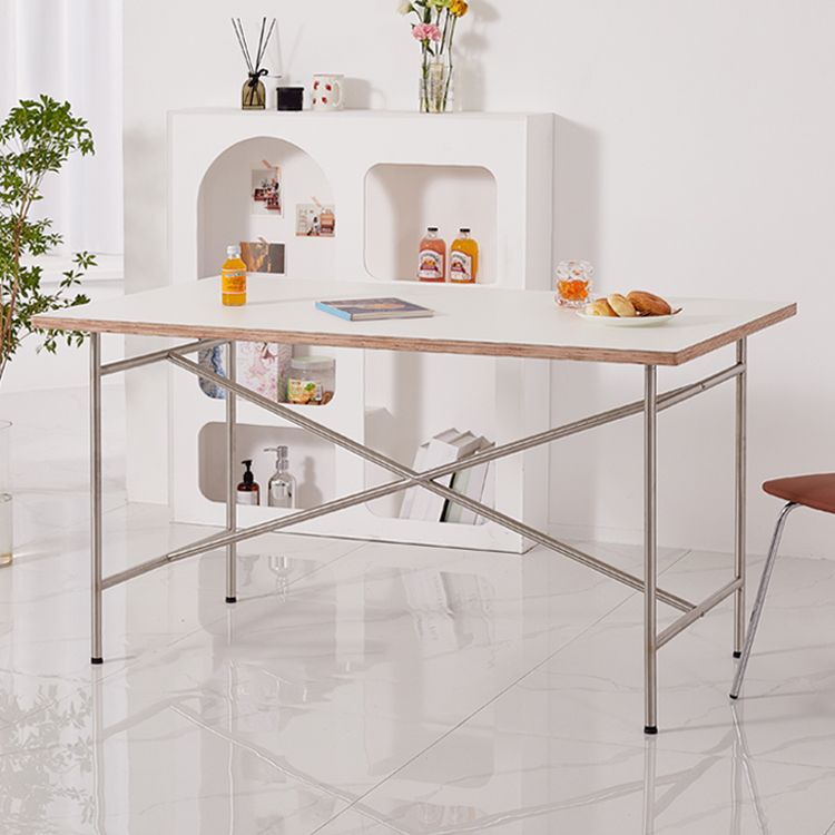 Modern Wood Rectangle Dining Table Standard Kitchen Dining Table with 4 Legs