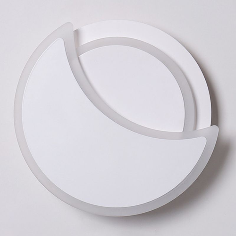 Disk Shape Wall Lamp Modern Style Acrylic 2 Lights Sconce in White / Black