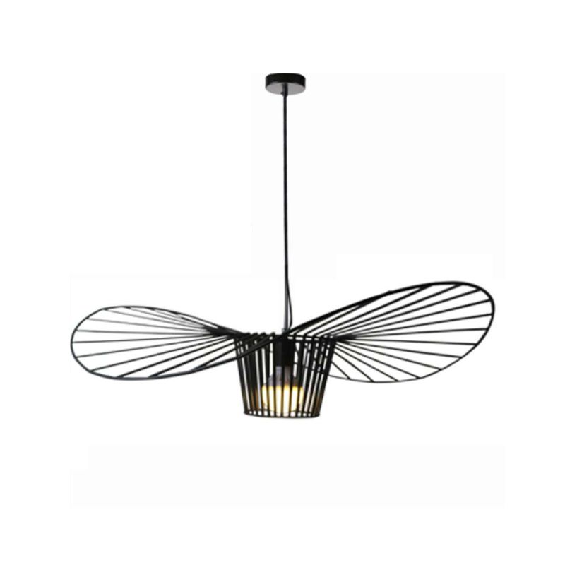 Pendants contemporains, luminaire suspendu de paille en métal moderne 1-Light