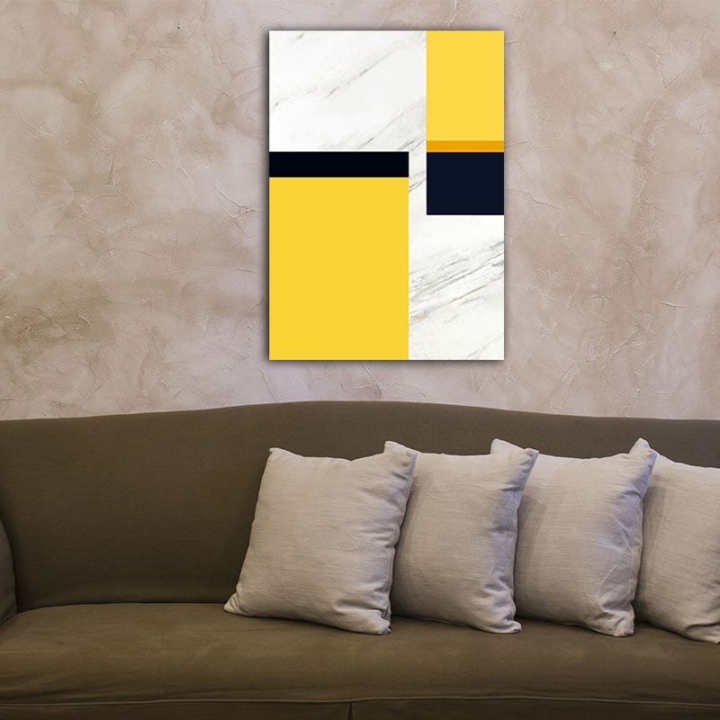 Canvas Yellow Wall Decor Modern Style Geometric Painting, Multiple Sizes Options