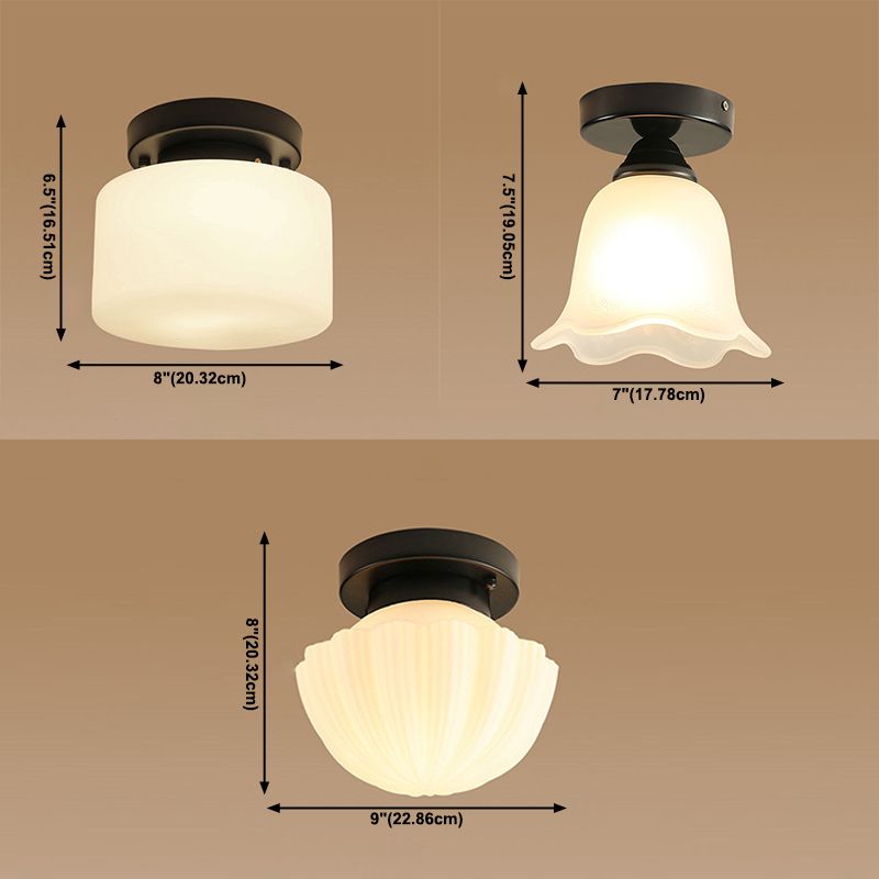 Modern Semi Flush Plafoniera Tradizionale Semi Mount Illuminazione per Vetro Shaded