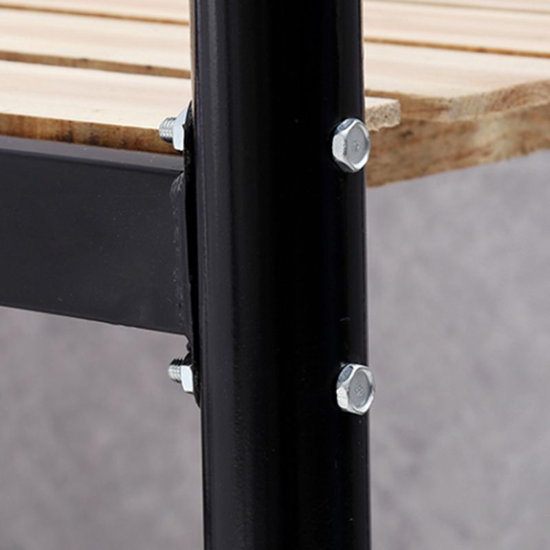 Contemporary Metal with Headboard Rectangular Slat with Metal Legs Slat Bed