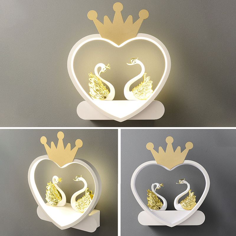 Nordic Style Heart Wall Mount Lighting Acrylic Wall Mounted Light Fixture for Bedroom