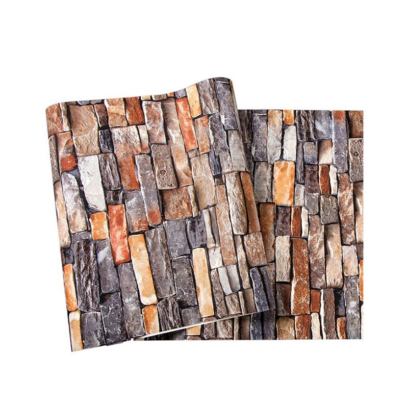 Dark Color Industrial Wallpaper Roll 33' L x 20.5" W Brick Wall Decor for House Interior