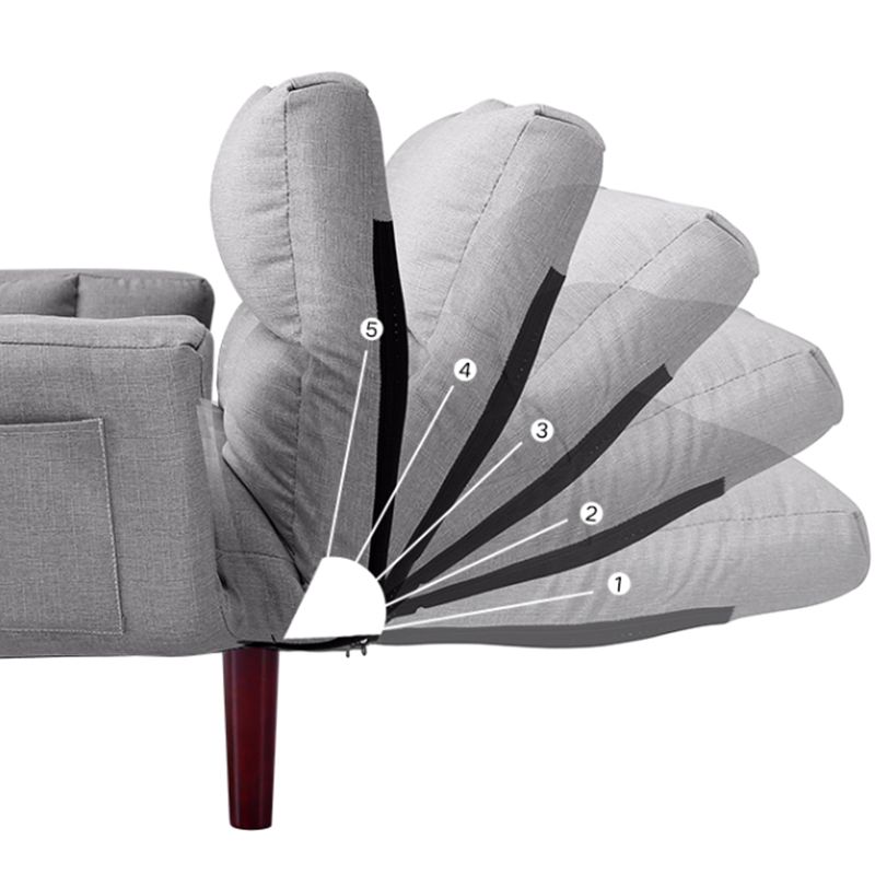 Fabric Adjustable Sleeper Sofa Biscuit Back 47.6" W Flared Arm Loveseat