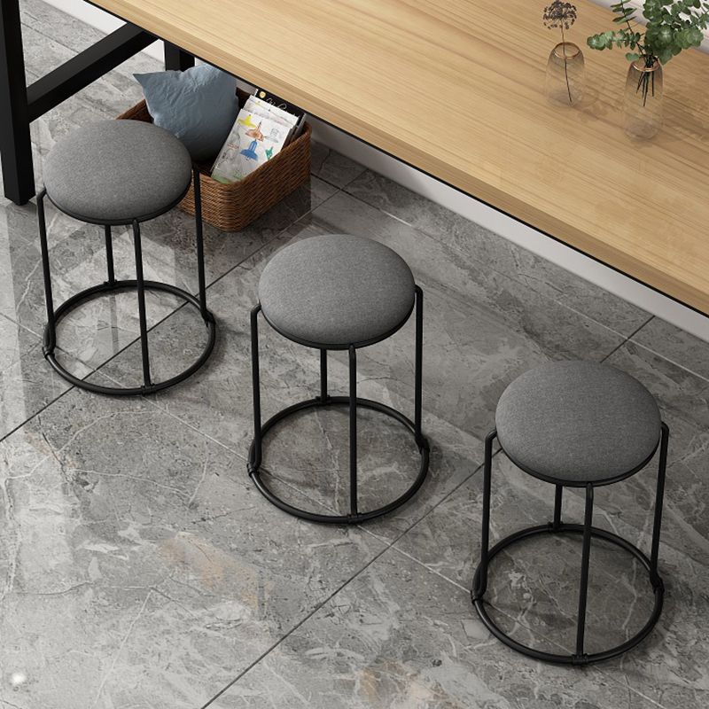 Ottoman Round Glam Pure Color Velvet Tear Resistant Standard Ottoman