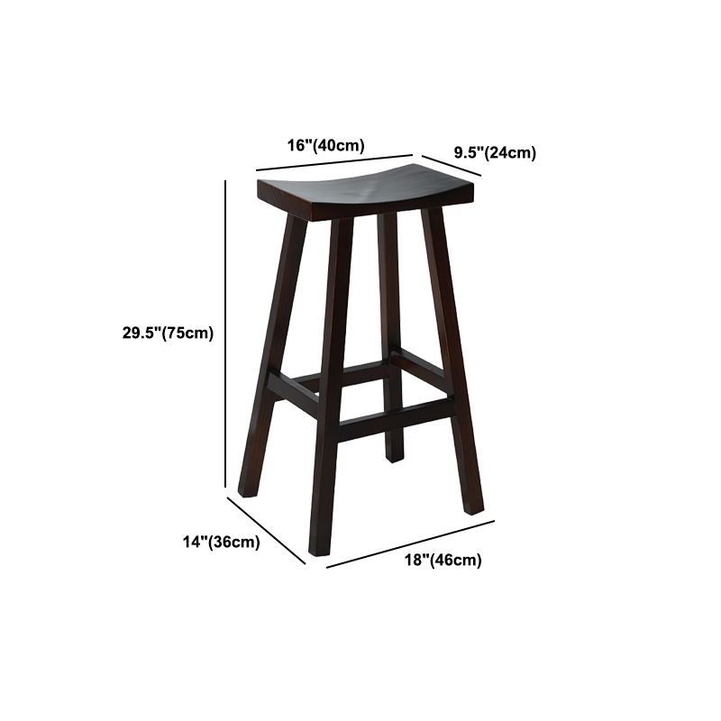Coffee Shop Wood Counter & Bar Stool Contoured Seat Counter Stool in Brown