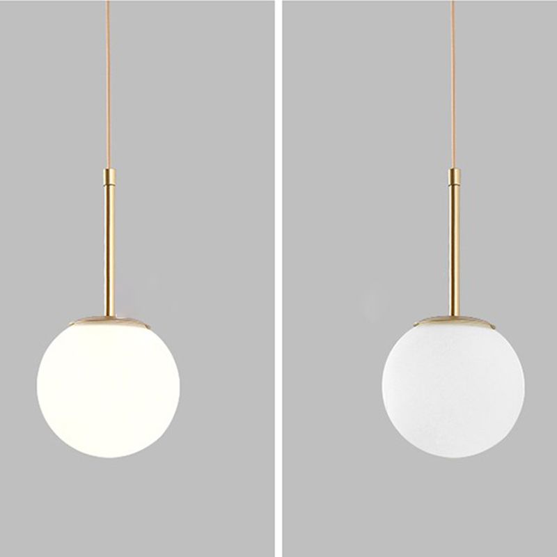 Bedroom Wall Sconce Lighting Nordic Style Wall Mounted Light with Orb Glass Shade