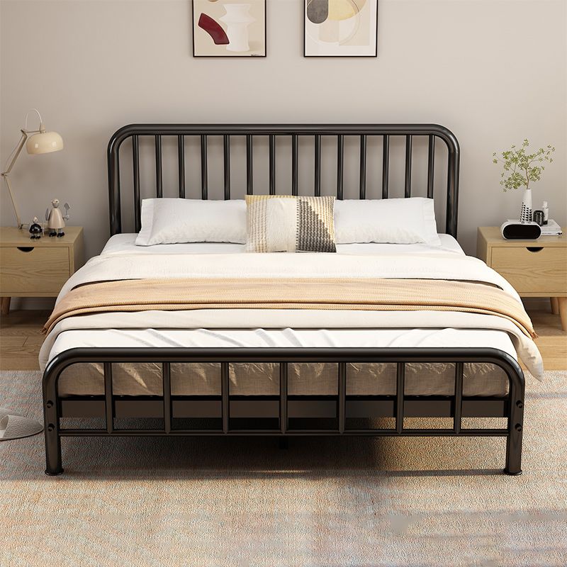 Glam Metal with Headboard Rectangular Slat Solid Color Slat Bed