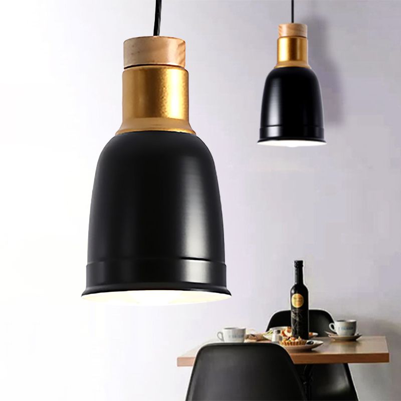 Bell Hanging Lighting Nordic Metal 1 Light Black/Grey/White Pendant Ceiling Light