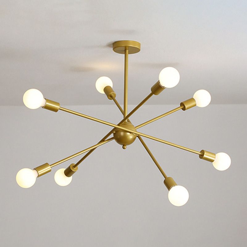 Lámparas de lámparas de hierro antiguo enchufe Starburst Chandelier para comedor