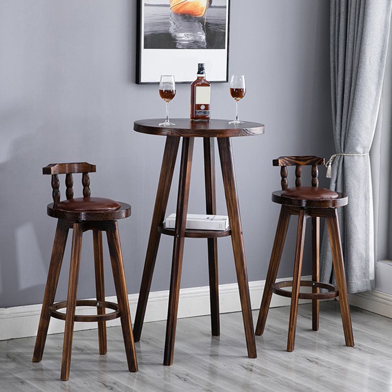 Solid Wood Pub Dining Set Contemporary 1/2/3 Pieces Table and Stool Set