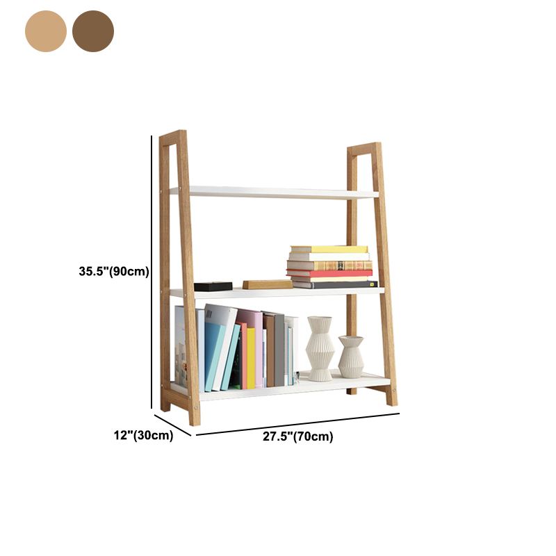 Modern Solid Wood Bookcase Ladder Bookshelf for Any Room, 12" W