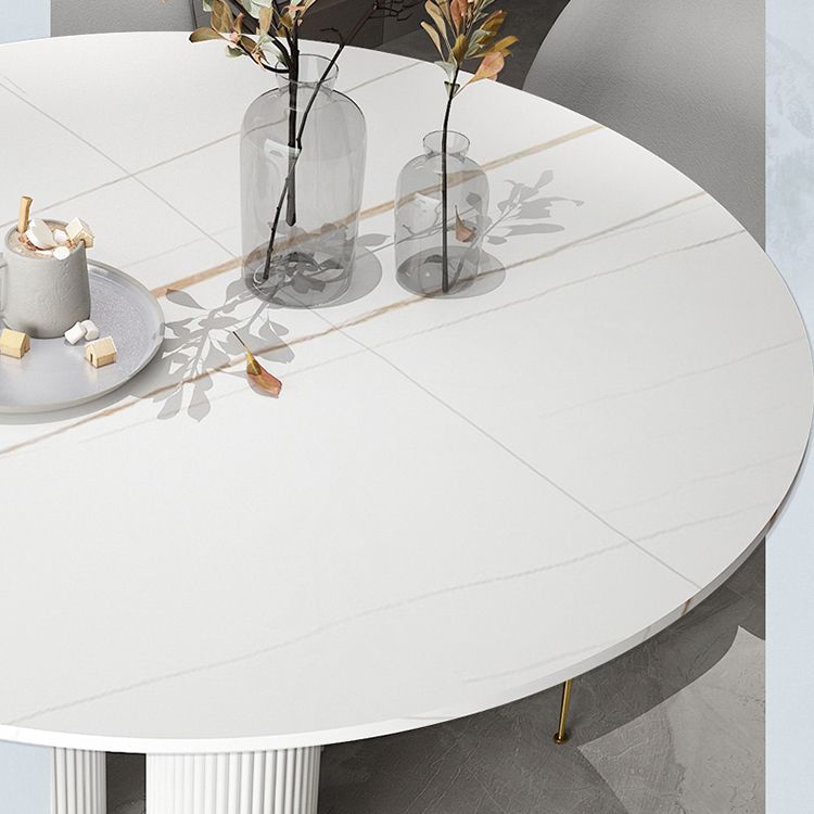 Mesa blanca interior moderna para restaurante Top Table de comedor de piedra sinterizada