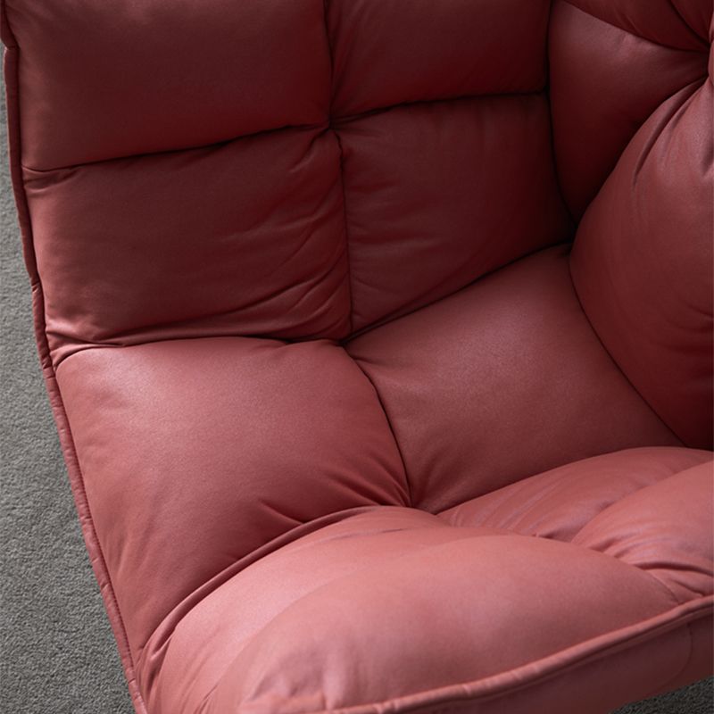 Contemporary 28.3"W Faux Leather Accent Armchair with Flared Arms