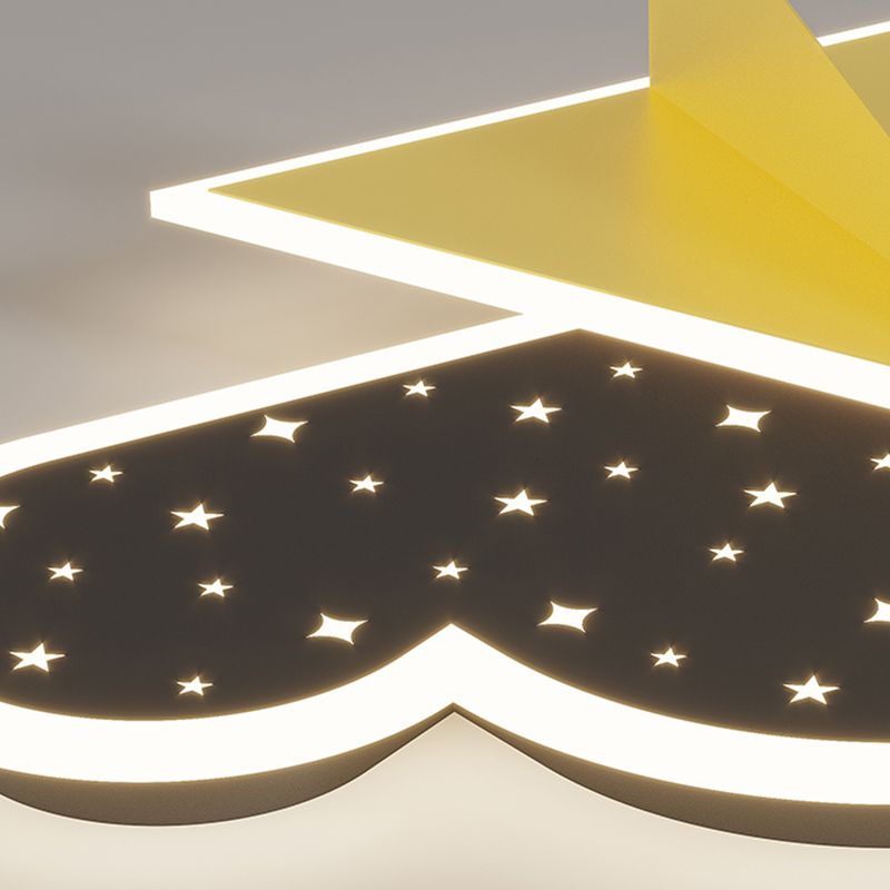 Cloud Shape LED Ceiling Lamp Kids Style Iron 2 Lights Flush Mount for Bedroom