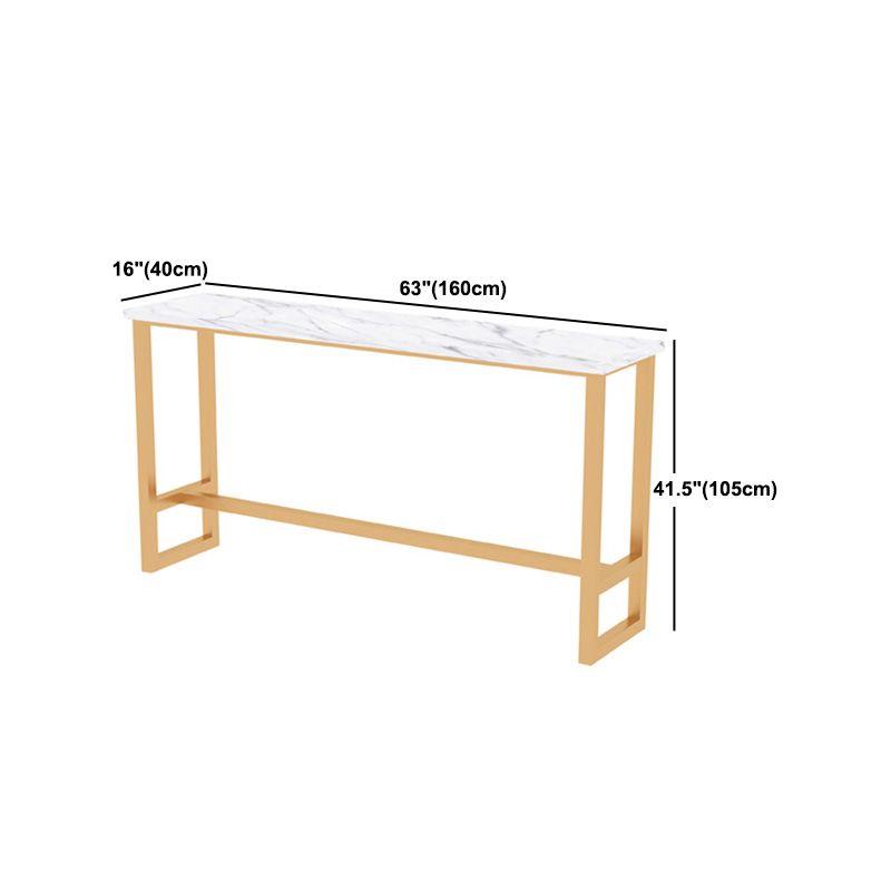 1/2/5 Pieces Modern Iron Bar Table Set Rectangle Engineered Wood Bistro Set with Footrest