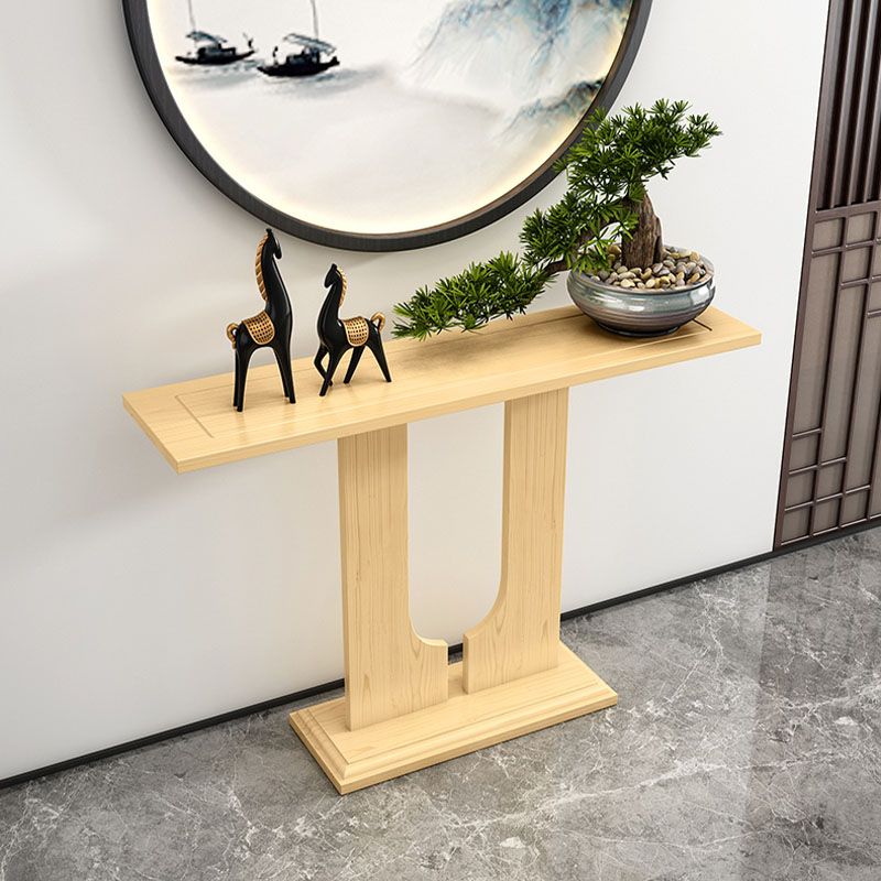 12" W Rectangle Console Table Pine Mid-Century Modern Accent Table for Hall