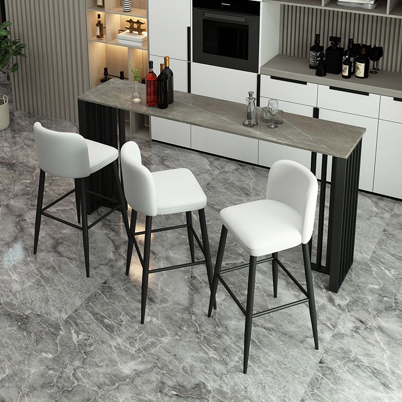 Industrial 1/2/4 Pieces Table and Stool Set Rectangle Indoor Stone Counter Height Set