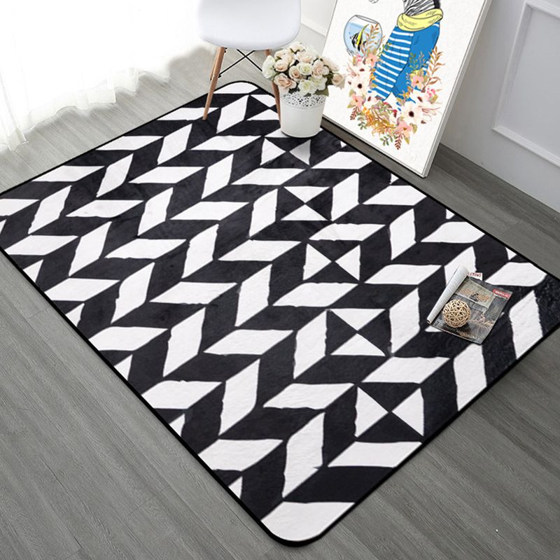 Modern Bedroom Area Rug Multi Color Geometry Arrow Print Rug Polypropylene Washable Pet Friendly Anti-Slip Rug