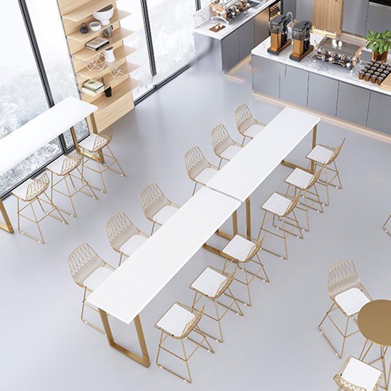 Modern Solid Wood Bar Table Rectangle Dining Table for Living Room