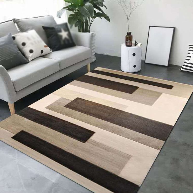 Nordic Living Room Rug Multicolored Geometric Printed Indoor Rug Anti-Slip Backing Pet Friendly Area Carpet