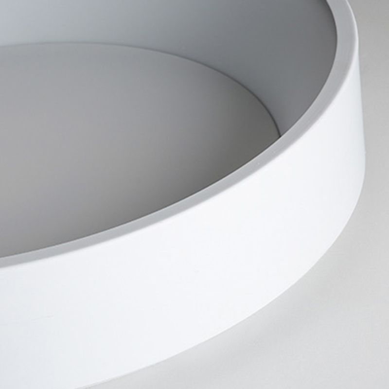 Plafonnier LED de forme ronde macaron moderne en aluminium 1 lumière encastré pour le salon