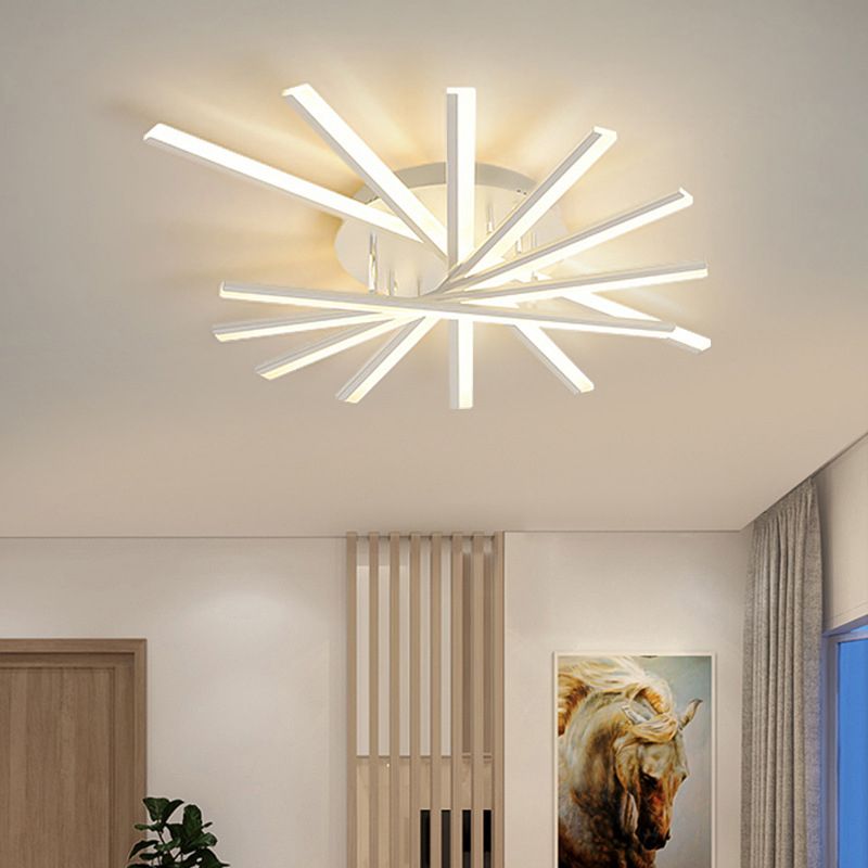 Moderne minimalistische LED lineaire inbouw gelakte ijzeren plafondarmatuur met acryl kap