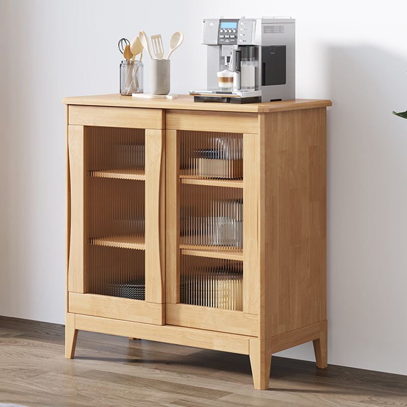 Modern Style Buffet Table Solid Wood 31.7-inch Side Board with Cabinets