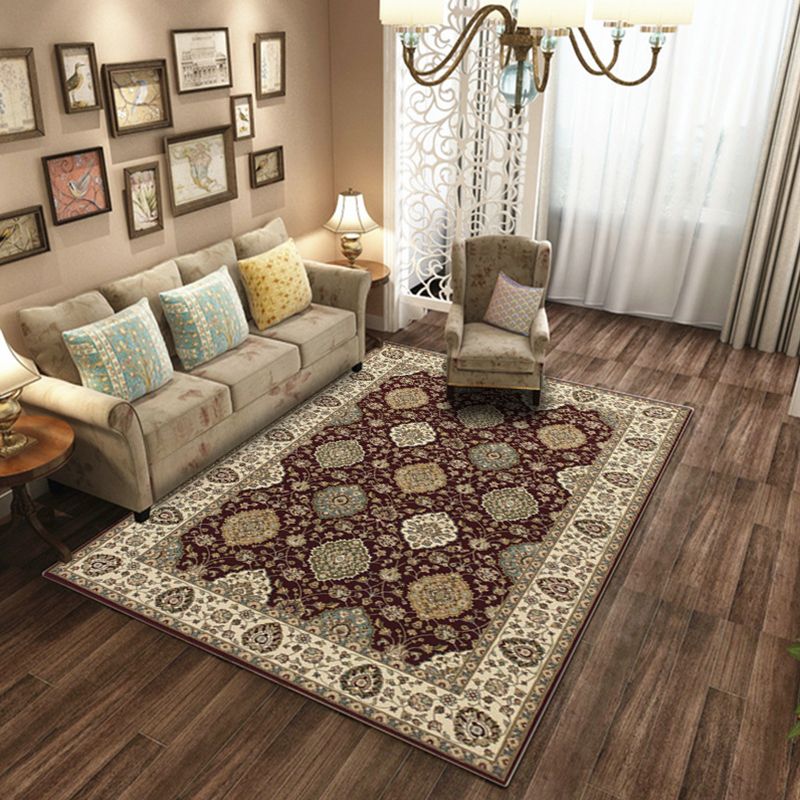 Tappeto di stampa damask marocchina multicolore in polipropilene tappeto resistente alle macchie resistenti a tappeto anti-slip per arredamento per la casa