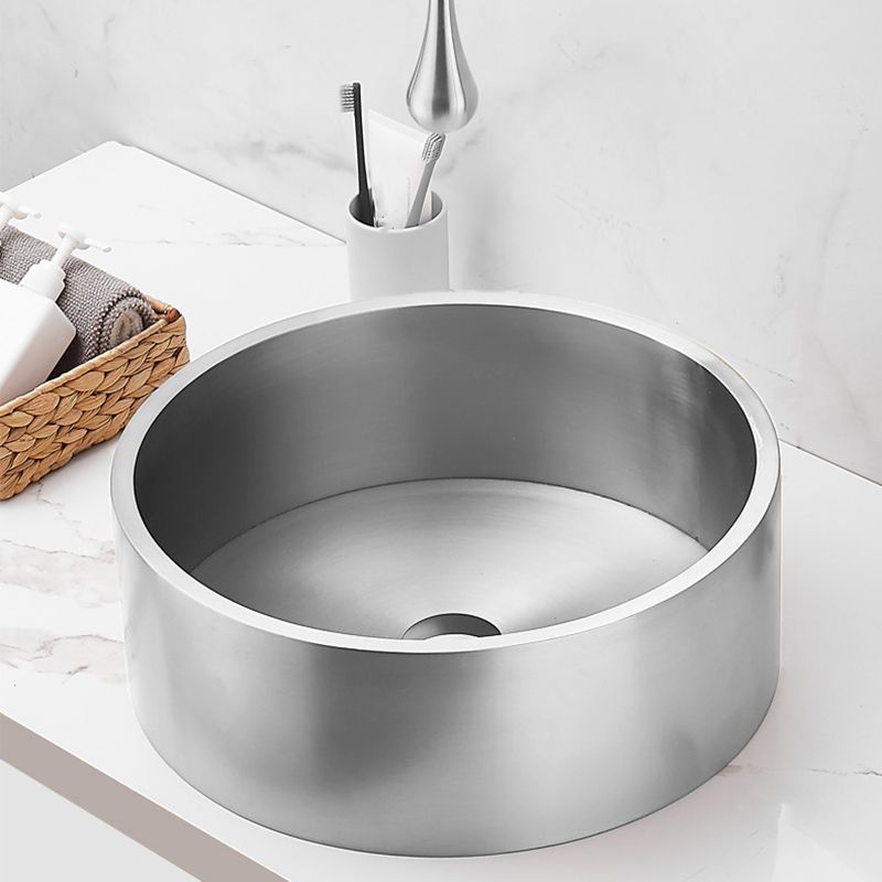 Modern Stainless Steel Wash Stand Round Trough Sink for Bathroom