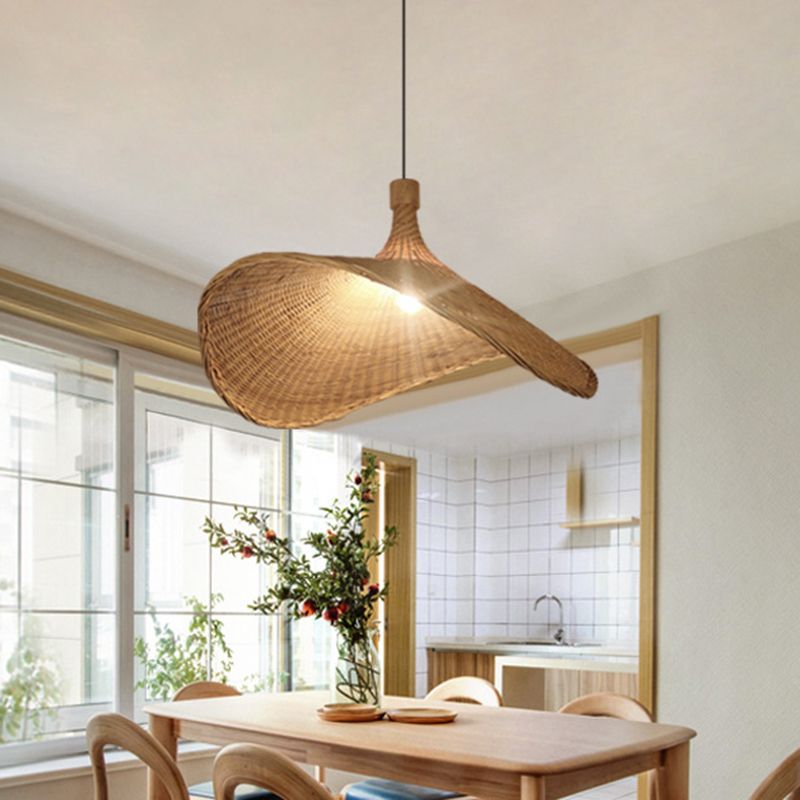 Strohhut Rattan Down Lighting Warehouse 16 "/19.5"/23,5 "Breite 1 Kopf Beige Hanges Deckenleuchte
