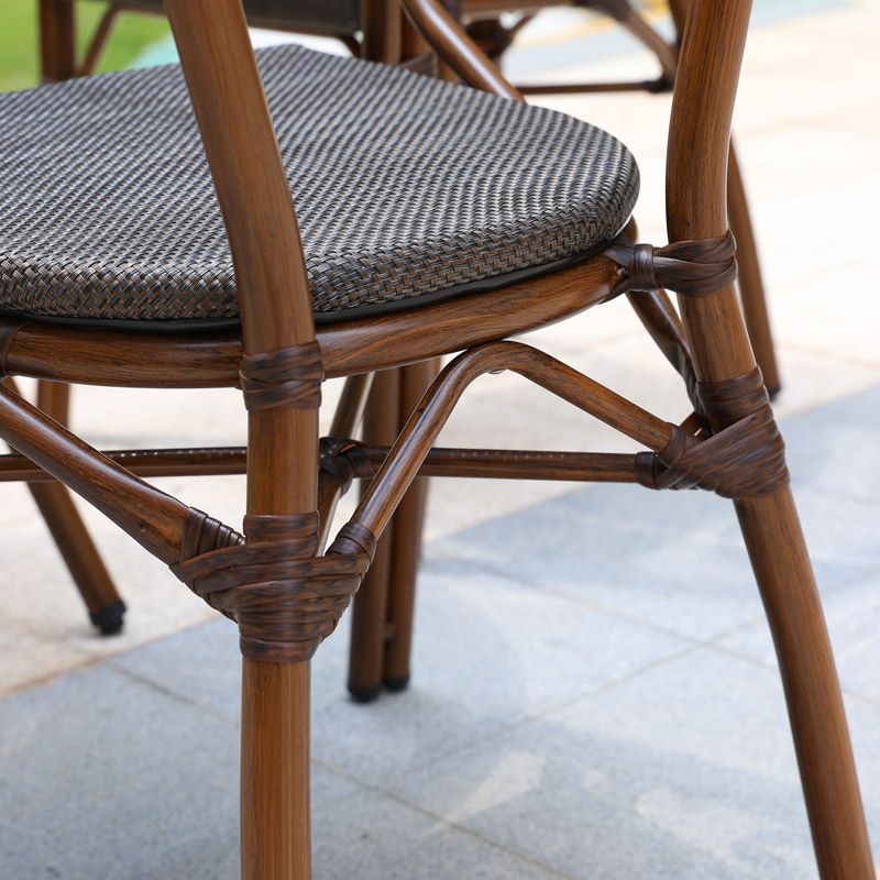 Tropical Patio Dining Side Chair Set of 2/4/6/8 Faux Rattan Dining Side Chair