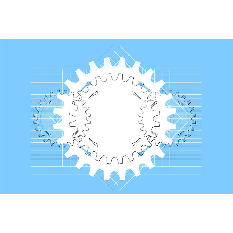 Industrial Gear Wall Mural Wallpaper Mildew Resistant Wall Covering for Garage