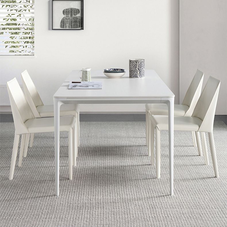 Modern 1/4/5/6/7 Pieces White Dining Set Sintered Stone Dining Table Set with Chairs