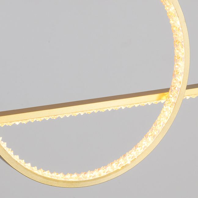 Modern Island Light Linear 2-Light Crystal Chandelier Lights for Dining Room