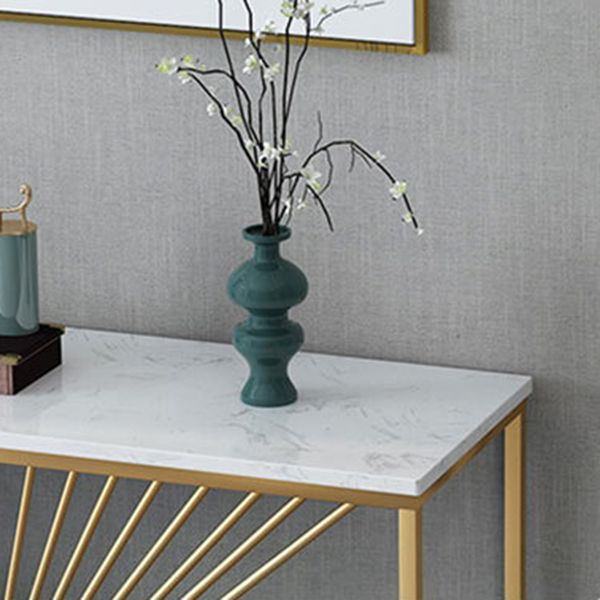 11.81-inch Wide Console Table Glam Marble Accent Table with 1 Shelf