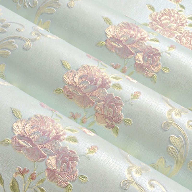 Papier peint de campagne 16,5' x 20,5" pour décoration de chambre à coucher avec motif de fleurs denses de couleur naturelle, autocollant