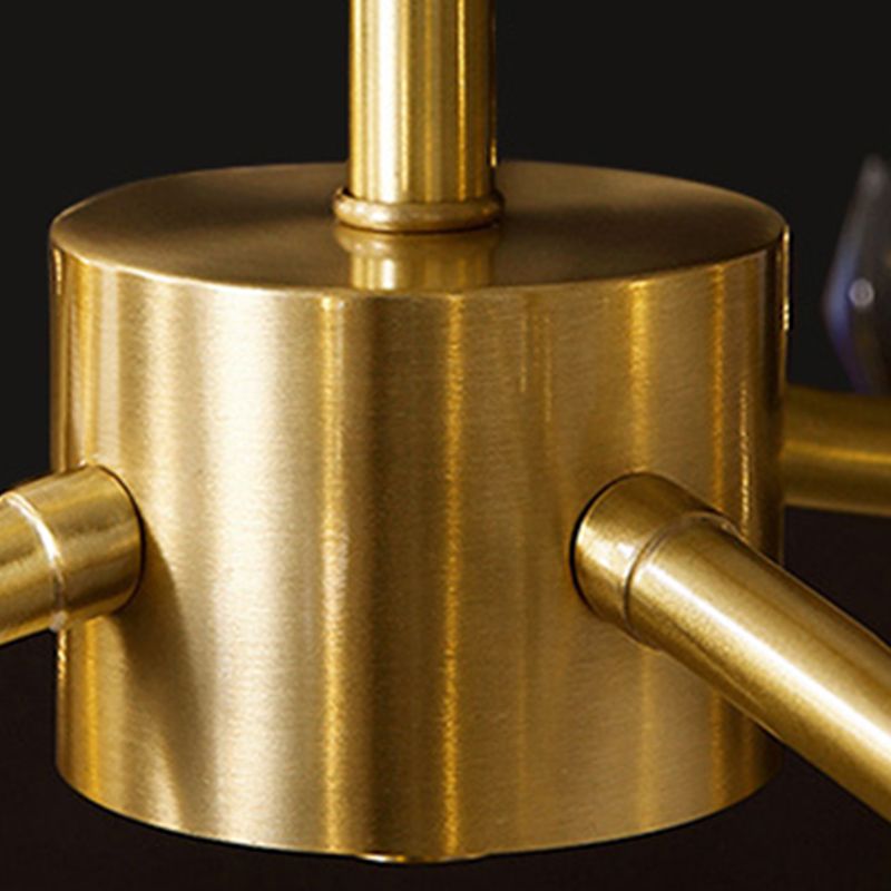 Moderne stijl kroonluchter koperen minimalisme hangend licht met kristal voor woonkamer