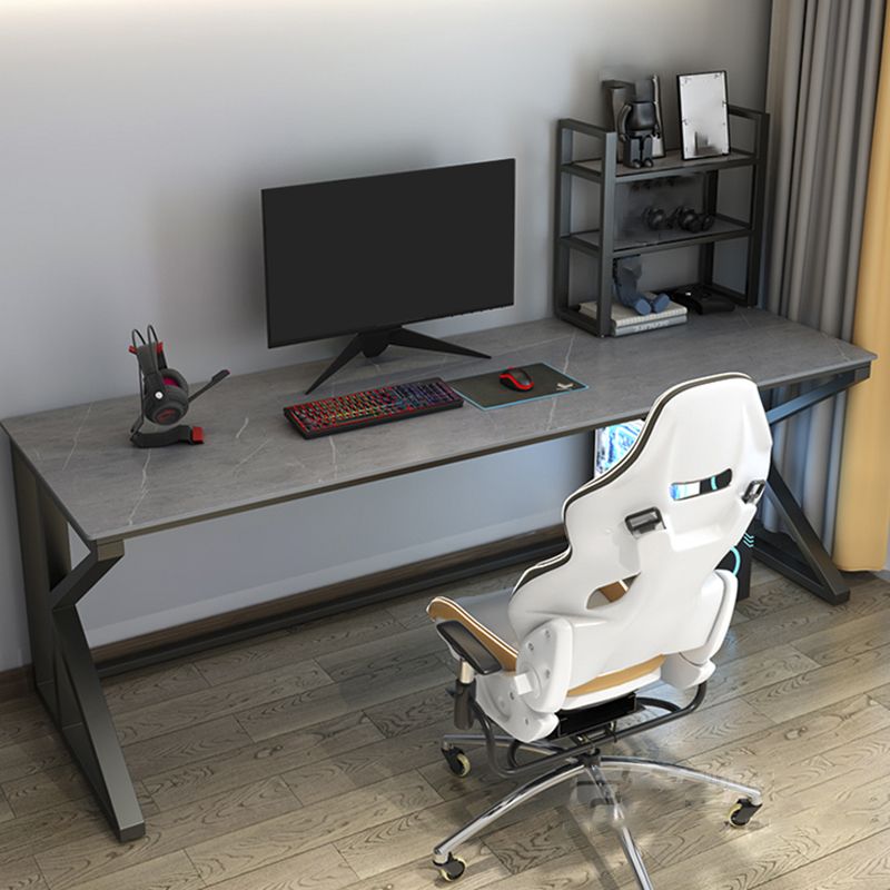 Stone Industrial Writing Desk Rectangular Gaming Desk for Home