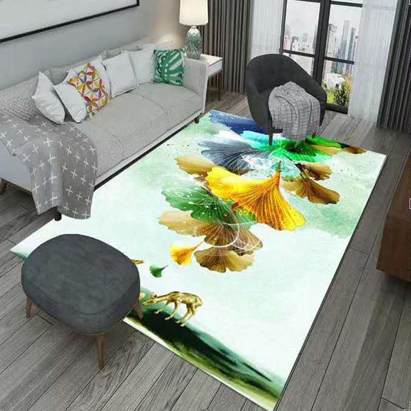 Contemporary Indoor Rug Modern Washable Rug Polyester Stain Resistant Area Carpet for Living Room