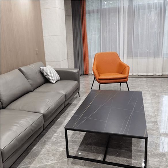 Trestle Base Design Cocktail Table Black Gold/white Coffee Table