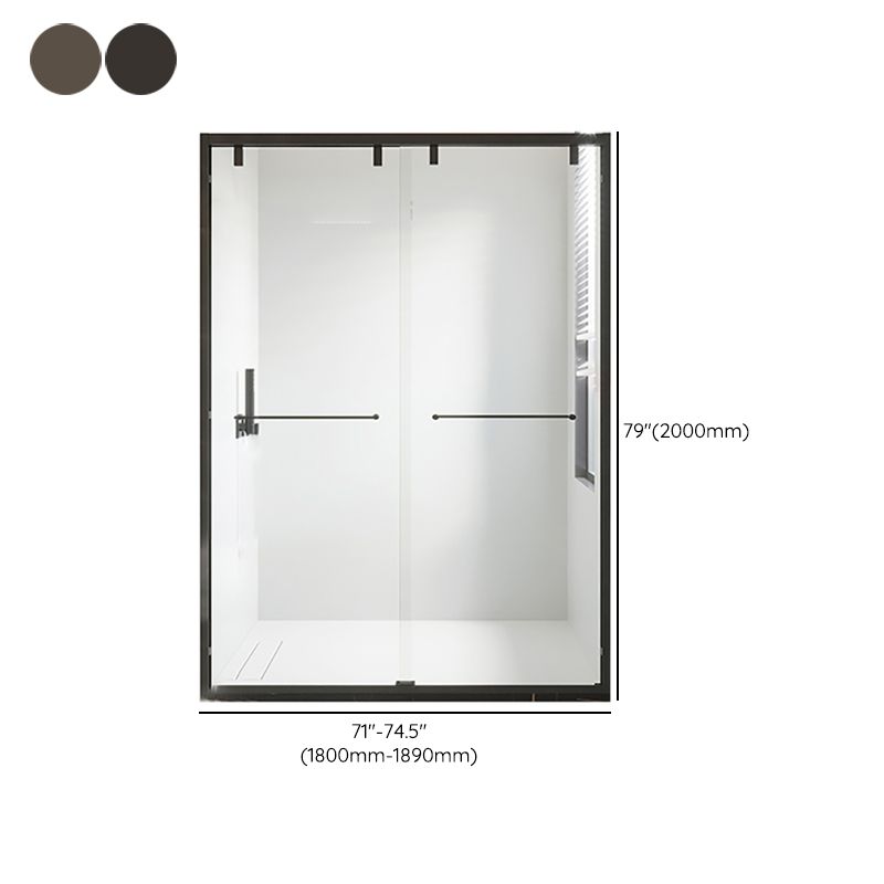 Double Sliding Shower Doors Semi-Frameless Clear Shower Door