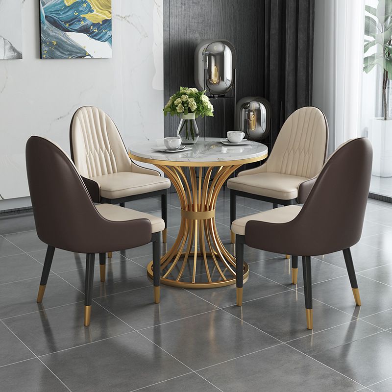 Glam Stone Dining Set 1/3/4/5 Pieces Dining Furniture for Home