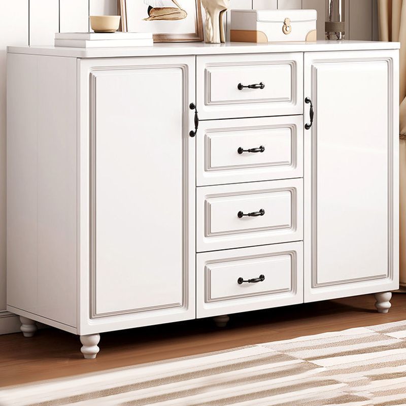 Wood Accent Chest with Chest Bun Feet and Bar Pulls,14.96 " W