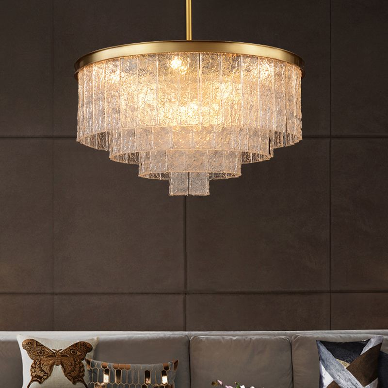 Luz de lámpara de múltiples niveles contemporáneas lámparas de araña colgantes de vidrio para cafetería