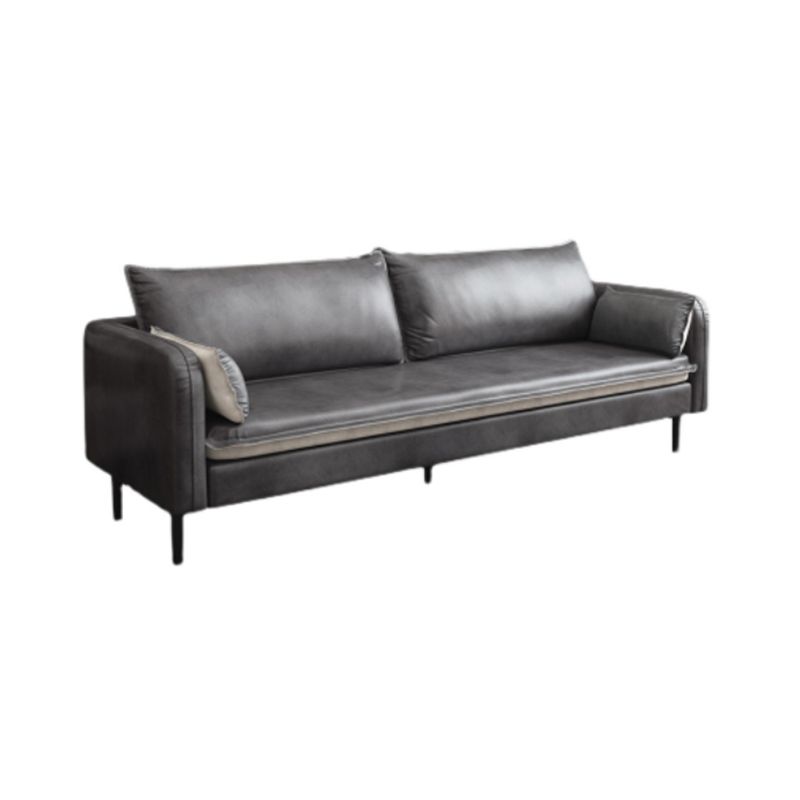 Faux Lederkissen Sofa 3-Sitzung 30,7 "Hochquadrat-Arm Loveseat