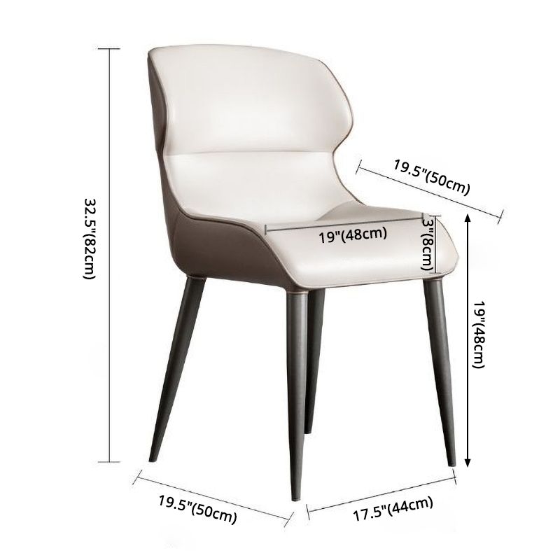 Modern Metal Indoor-Outdoor Chair Dining Room Armless Wingback Side Chair