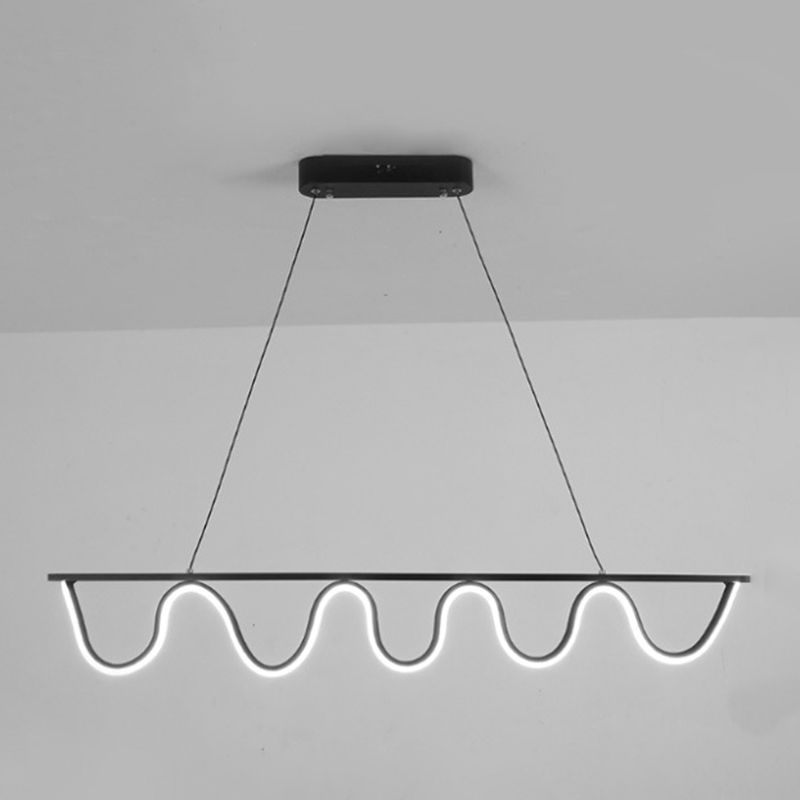 Linear Shape Island Pendant Contemporary Style Metal 1 Light Island Lighting